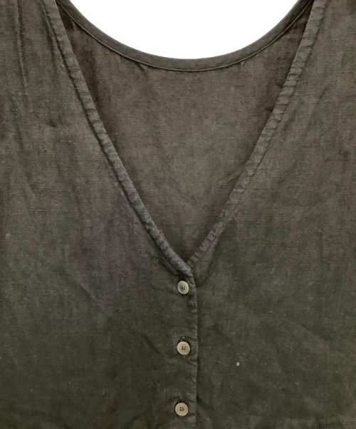 nest Robe（ネストローブ）nest Robe (ネストローブ) リネンタックノースリーブ2WAYワンピース ブラック サイズ:FREEの古着・服飾アイテム