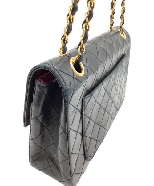 CHANEL（シャネル）CHANEL (シャネル) ダブルチェーンショルダーバッグ ブラックの古着・服飾アイテム