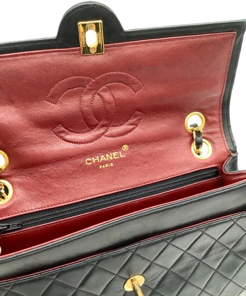 CHANEL（シャネル）CHANEL (シャネル) ダブルチェーンショルダーバッグ ブラックの古着・服飾アイテム