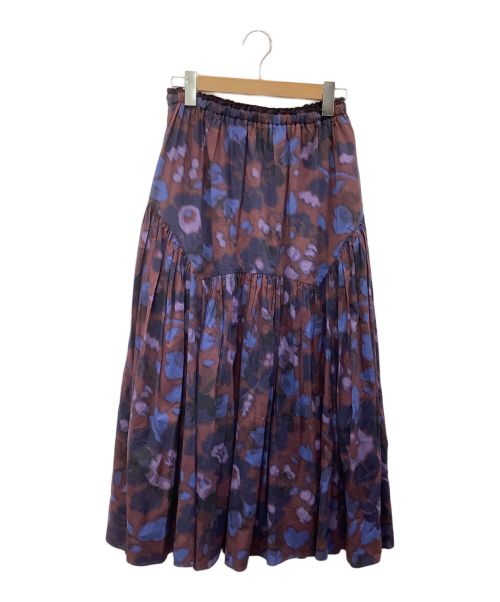 DEPAREILLE（デパリエ）DEPAREILLE (デパリエ) フレアスカート ネイビー×パープル サイズ:38の古着・服飾アイテム