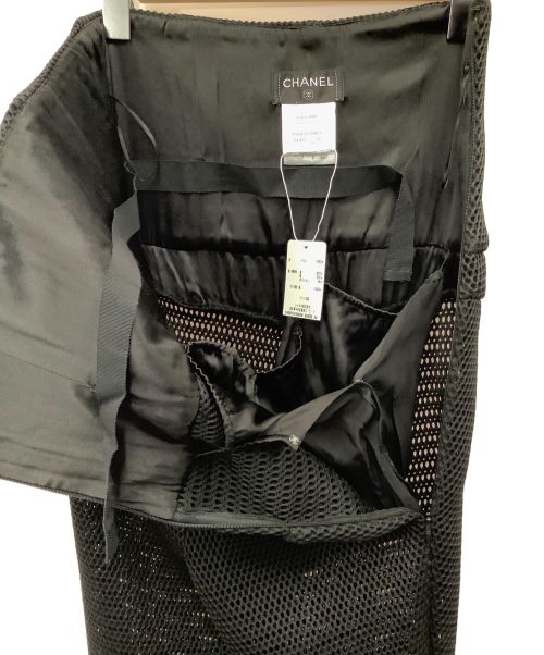 CHANEL（シャネル）CHANEL (シャネル) ハイウエストメッシュパンツ ブラック サイズ:34の古着・服飾アイテム