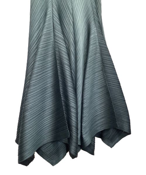 PLEATS PLEASE（プリーツプリーズ）PLEATS PLEASE (プリーツプリーズ) 変形プリーツワンピース グリーン サイズ:3の古着・服飾アイテム