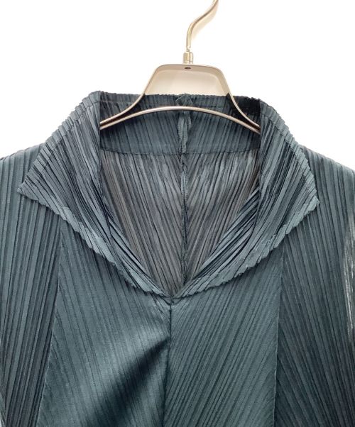 PLEATS PLEASE（プリーツプリーズ）PLEATS PLEASE (プリーツプリーズ) 変形プリーツワンピース グリーン サイズ:3の古着・服飾アイテム