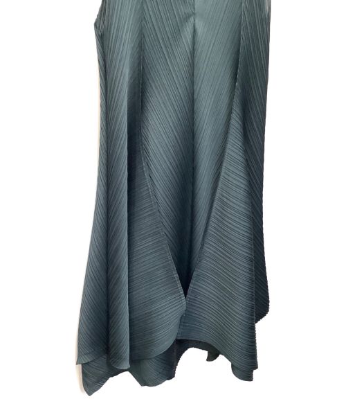 PLEATS PLEASE（プリーツプリーズ）PLEATS PLEASE (プリーツプリーズ) 変形プリーツワンピース グリーン サイズ:3の古着・服飾アイテム