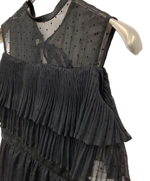 MERCURY DUO（マーキュリーデュオ）MERCURY DUO (マーキュリーデュオ) フロッキードット楊柳ドレス ブラック サイズ:Ｓの古着・服飾アイテム