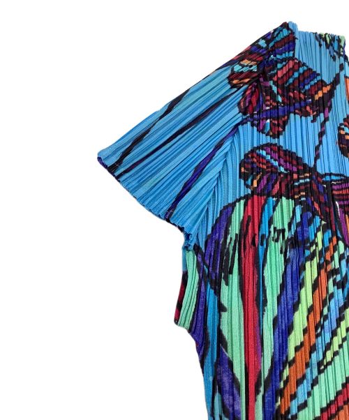 PLEATS PLEASE（プリーツプリーズ）PLEATS PLEASE (プリーツプリーズ) 転写プリーツブラウス マルチカラー サイズ:3の古着・服飾アイテム