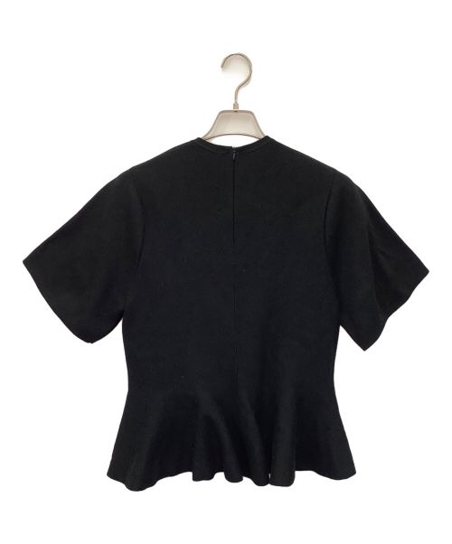 DRAWER（ドゥロワー）DRAWER (ドゥロワー) 16Gミラノ編みヘムフレアショートスリーブ ブラック サイズ:FREEの古着・服飾アイテム