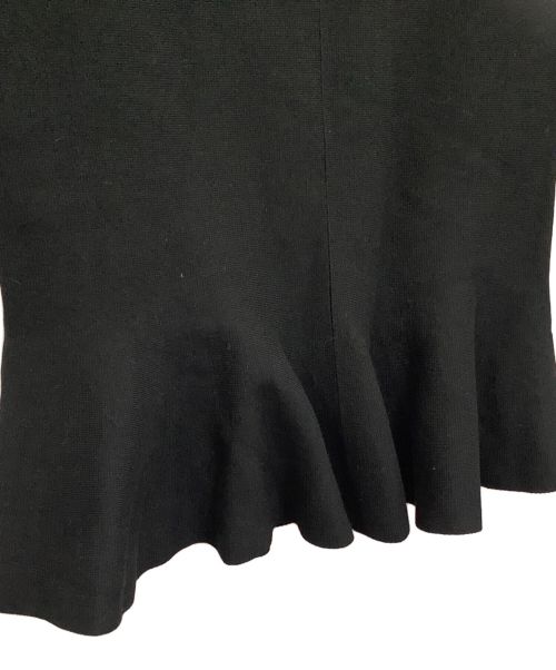 DRAWER（ドゥロワー）DRAWER (ドゥロワー) 16Gミラノ編みヘムフレアショートスリーブ ブラック サイズ:FREEの古着・服飾アイテム