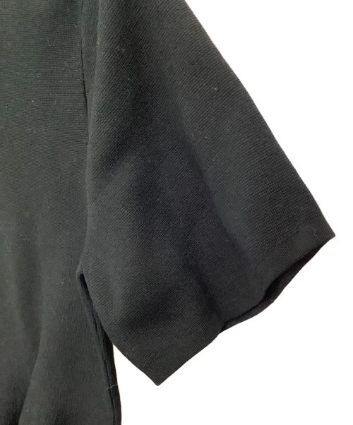 DRAWER（ドゥロワー）DRAWER (ドゥロワー) 16Gミラノ編みヘムフレアショートスリーブ ブラック サイズ:FREEの古着・服飾アイテム
