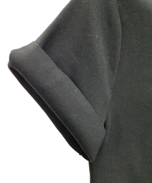 DRAWER（ドゥロワー）DRAWER (ドゥロワー) 16Gミラノ編みヘムフレアショートスリーブ ブラック サイズ:FREEの古着・服飾アイテム