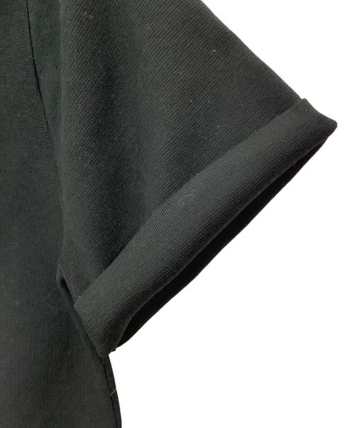 DRAWER（ドゥロワー）DRAWER (ドゥロワー) 16Gミラノ編みヘムフレアショートスリーブ ブラック サイズ:FREEの古着・服飾アイテム