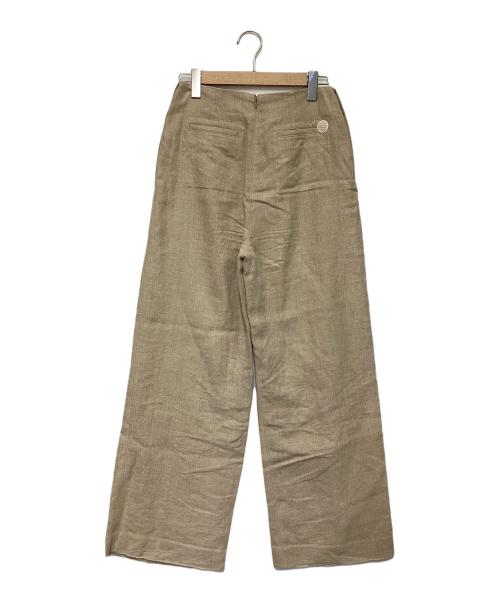 BORDERS at BALCONY（ボーダーズアットバルコニー）BORDERS at BALCONY (ボーダーズアットバルコニー) リネンワイドパンツ ベージュ サイズ:38の古着・服飾アイテム