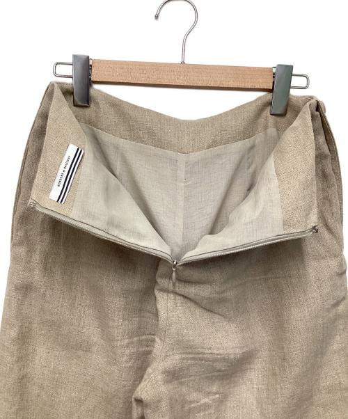 BORDERS at BALCONY（ボーダーズアットバルコニー）BORDERS at BALCONY (ボーダーズアットバルコニー) リネンワイドパンツ ベージュ サイズ:38の古着・服飾アイテム