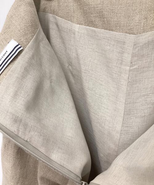 BORDERS at BALCONY（ボーダーズアットバルコニー）BORDERS at BALCONY (ボーダーズアットバルコニー) リネンワイドパンツ ベージュ サイズ:38の古着・服飾アイテム