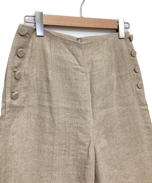 BORDERS at BALCONY（ボーダーズアットバルコニー）BORDERS at BALCONY (ボーダーズアットバルコニー) リネンワイドパンツ ベージュ サイズ:38の古着・服飾アイテム