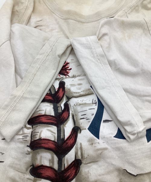 LIQUID BLUE（リキッドブルー）LIQUID BLUE (リキッドブルー) MLB NEW YORK YANKEES(ニューヨークヤンキース)プリントTシャツ ベージュ サイズ:XLの古着・服飾アイテム