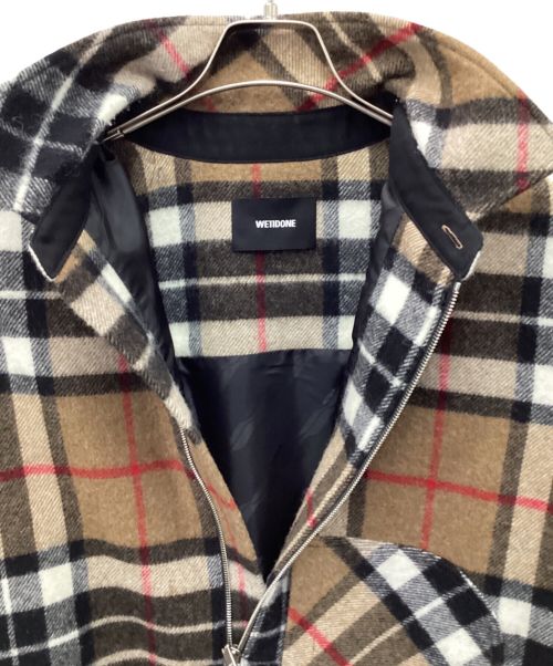 WE11DONE（ウェルダン）WE11DONE (ウェルダン) チェックアノラックシャツ ベージュ サイズ:Mの古着・服飾アイテム
