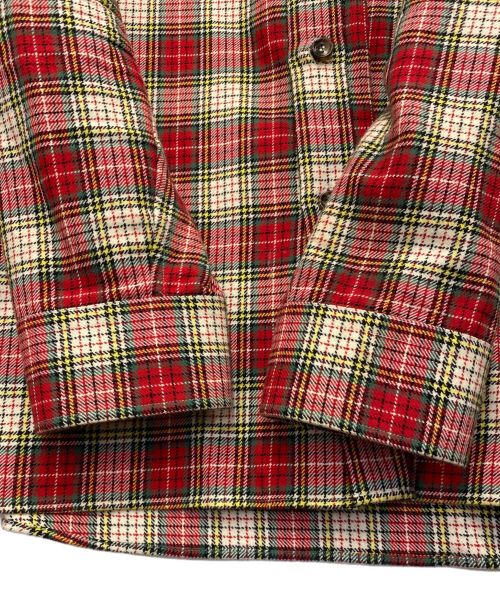 GUCCI（グッチ）GUCCI (グッチ) バック刺繍チェックシャツ レッド×グリーン サイズ:54の古着・服飾アイテム