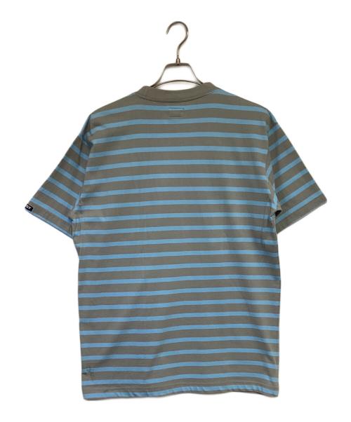 stussy（ステューシー）stussy (ステューシー) ボーダー 半袖Tシャツ ブルー×グレー サイズ:Lの古着・服飾アイテム