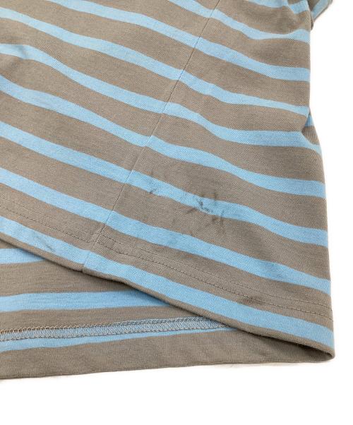 stussy（ステューシー）stussy (ステューシー) ボーダー 半袖Tシャツ ブルー×グレー サイズ:Lの古着・服飾アイテム