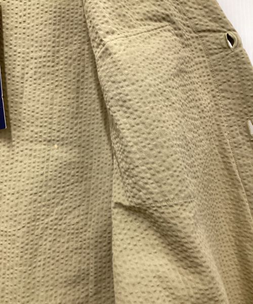 LARDINI（ラルディーニ）LARDINI (ラルディーニ) シアサッカー ノーカラー シャツブルゾン グリーン サイズ:Lの古着・服飾アイテム