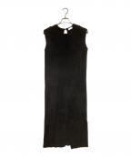 BALLSEYボールジィ）の古着「ベルベット クルーネックワンピース」｜ブラック
