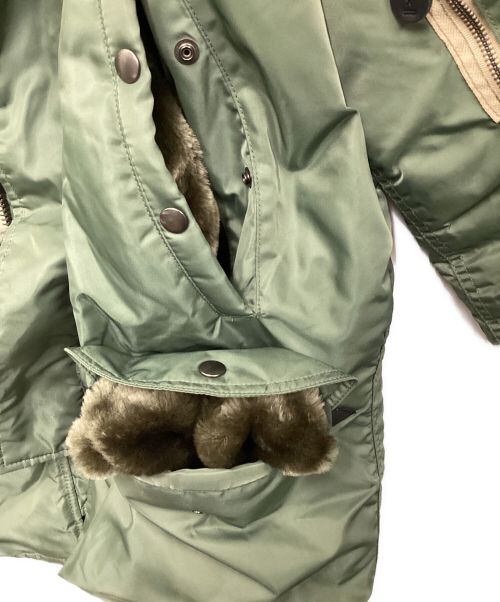 AVIREX（アヴィレックス）AVIREX (アヴィレックス) N-3B COMMERCIAL (FAKE FUR) （エヌ3ビー コマーシャル フェイクファー）フライトジャケット グリーン サイズ:Lの古着・服飾アイテム