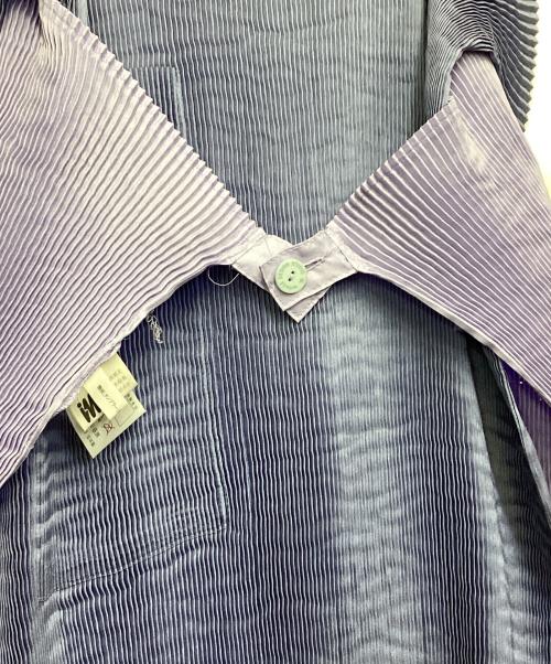 MIYAKE DESIGN STUDIO（ミヤケ デザイン スタジオ）MIYAKE DESIGN STUDIO (ミヤケ デザイン スタジオ) エプロンプリーツワンピース ブルー×パープル サイズ:-の古着・服飾アイテム