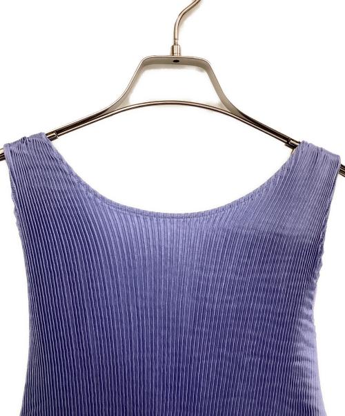 MIYAKE DESIGN STUDIO（ミヤケ デザイン スタジオ）MIYAKE DESIGN STUDIO (ミヤケ デザイン スタジオ) エプロンプリーツワンピース ブルー×パープル サイズ:-の古着・服飾アイテム