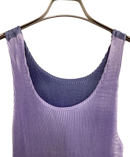 MIYAKE DESIGN STUDIO（ミヤケ デザイン スタジオ）MIYAKE DESIGN STUDIO (ミヤケ デザイン スタジオ) エプロンプリーツワンピース ブルー×パープル サイズ:-の古着・服飾アイテム