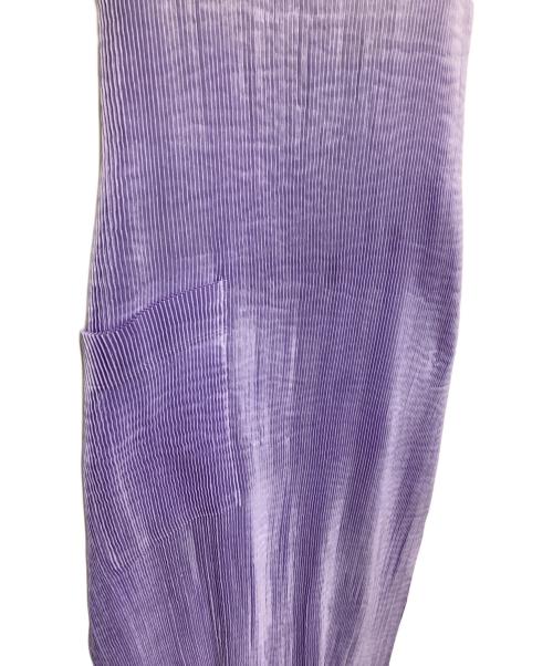 MIYAKE DESIGN STUDIO（ミヤケ デザイン スタジオ）MIYAKE DESIGN STUDIO (ミヤケ デザイン スタジオ) エプロンプリーツワンピース ブルー×パープル サイズ:-の古着・服飾アイテム