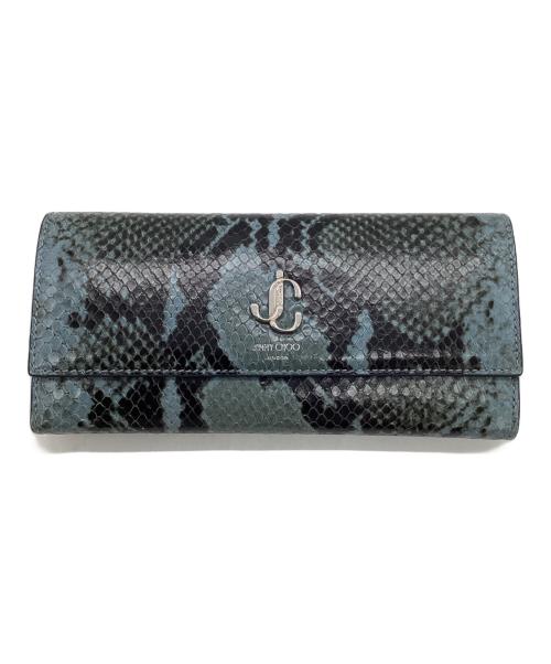 JIMMY CHOO（ジミーチュウ）JIMMY CHOO (ジミーチュウ) パイソン柄長財布 グリーンの古着・服飾アイテム
