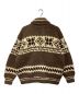 POLO RALPH LAUREN (ポロ・ラルフローレン) カウチンニットジャケット ブラウン×アイボリー サイズ:M：10000円