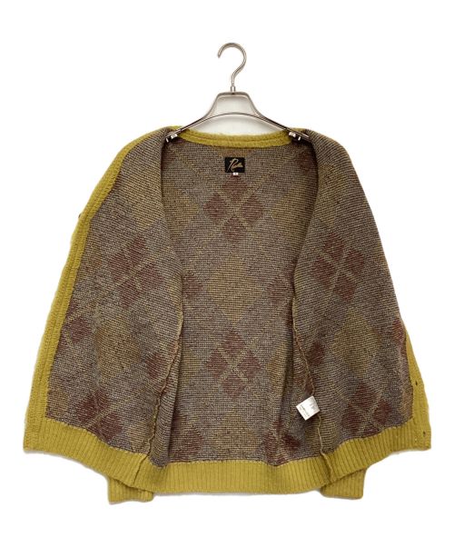 Needles（ニードルズ）Needles (ニードルズ) MOHAIR CARDIGAN ARGYLE（モヘア カーディガン アーガイル） イエロー サイズ:Sの古着・服飾アイテム