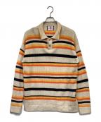 son of the cheeseサノバチーズ）の古着「Border Polo（ボーダー ポロ）ニット」｜ベージュ