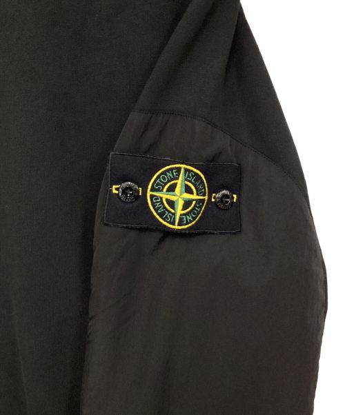 STONE ISLAND（ストーンアイランド）STONE ISLAND (ストーンアイランド) ナイロンフーディー スウェットシャツ ブラック サイズ:Mの古着・服飾アイテム