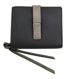 LOEWE（ロエベ）の古着「コンパクト ジップ ウォレット 2つ折り財布」｜グレー×グリーン