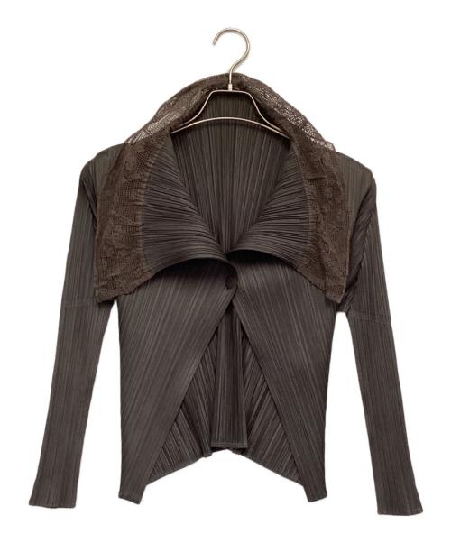 PLEATS PLEASE（プリーツプリーズ）PLEATS PLEASE (プリーツプリーズ) カーディガン ブラウン サイズ:3の古着・服飾アイテム
