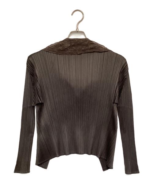 PLEATS PLEASE（プリーツプリーズ）PLEATS PLEASE (プリーツプリーズ) カーディガン ブラウン サイズ:3の古着・服飾アイテム