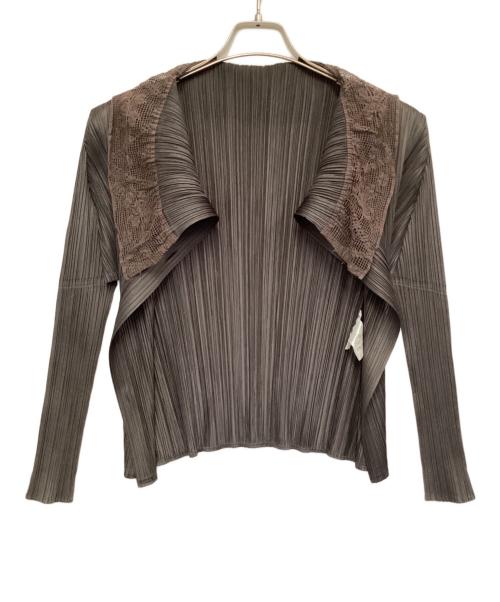 PLEATS PLEASE（プリーツプリーズ）PLEATS PLEASE (プリーツプリーズ) カーディガン ブラウン サイズ:3の古着・服飾アイテム