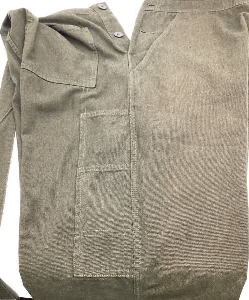 NIGEL CABOURN（ナイジェルケーボン）NIGEL CABOURN (ナイジェルケーボン) LYBRO DUNGAREE CO BR TW（リブロ ダンガリー コットン ブロークン ツイル）オーバーオール グリーン サイズ:46の古着・服飾アイテム