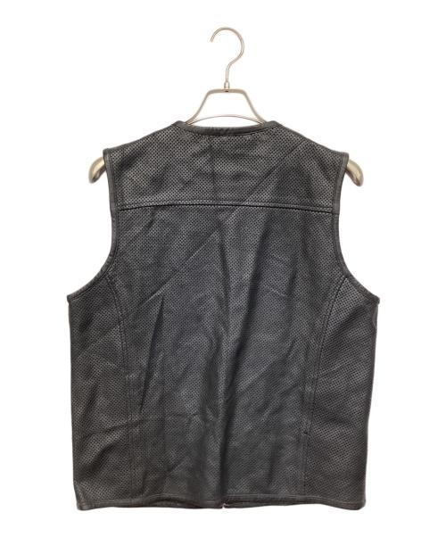 HARLEY-DAVIDSON（ハーレーダビッドソン）HARLEY-DAVIDSON (ハーレーダビッドソン) レザーメッシュベスト ブラック サイズ:XLの古着・服飾アイテム