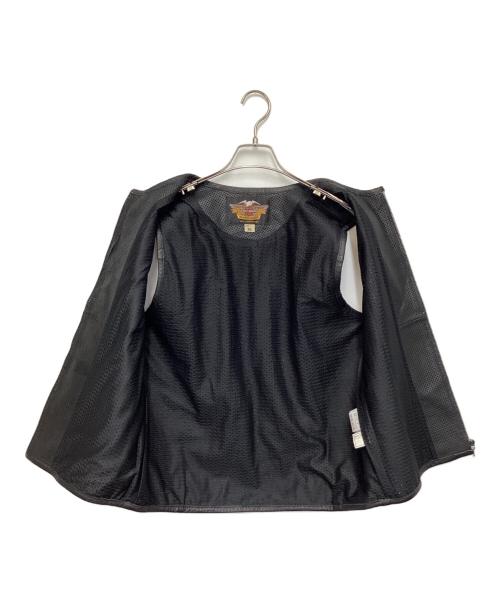 HARLEY-DAVIDSON（ハーレーダビッドソン）HARLEY-DAVIDSON (ハーレーダビッドソン) レザーメッシュベスト ブラック サイズ:XLの古着・服飾アイテム