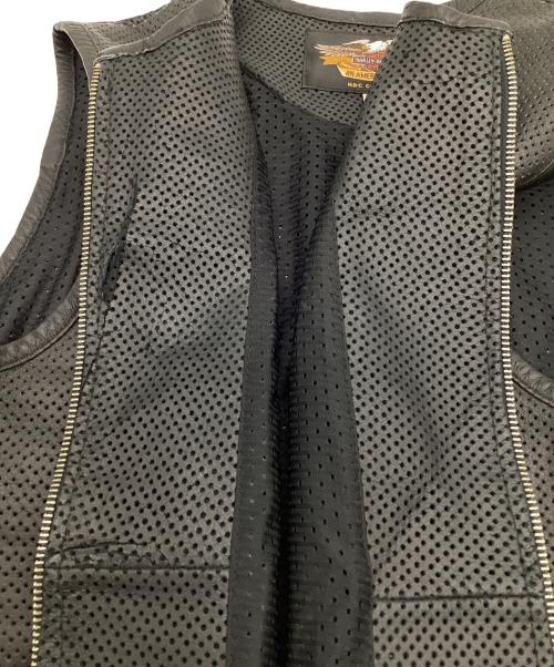 HARLEY-DAVIDSON（ハーレーダビッドソン）HARLEY-DAVIDSON (ハーレーダビッドソン) レザーメッシュベスト ブラック サイズ:XLの古着・服飾アイテム