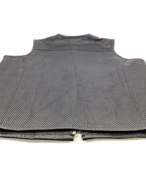 HARLEY-DAVIDSON（ハーレーダビッドソン）HARLEY-DAVIDSON (ハーレーダビッドソン) レザーメッシュベスト ブラック サイズ:XLの古着・服飾アイテム
