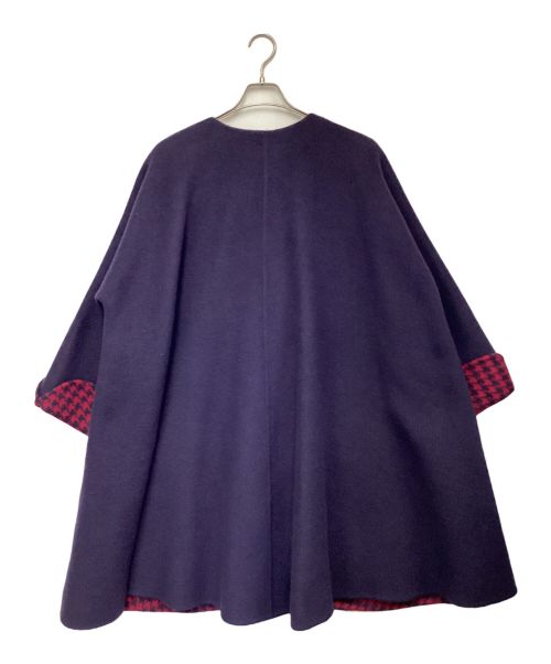 Christian Dior（クリスチャン ディオール）Christian Dior (クリスチャン ディオール) ノーカラーウールコート パープル サイズ:9の古着・服飾アイテム