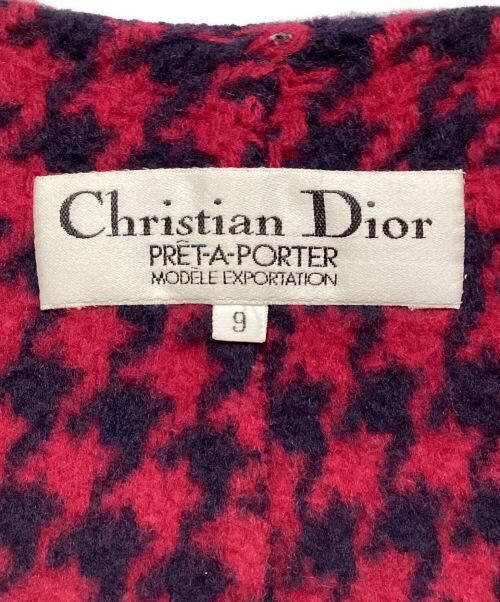 Christian Dior（クリスチャン ディオール）Christian Dior (クリスチャン ディオール) ノーカラーウールコート パープル サイズ:9の古着・服飾アイテム