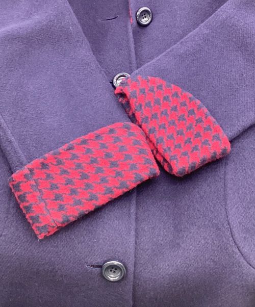 Christian Dior（クリスチャン ディオール）Christian Dior (クリスチャン ディオール) ノーカラーウールコート パープル サイズ:9の古着・服飾アイテム