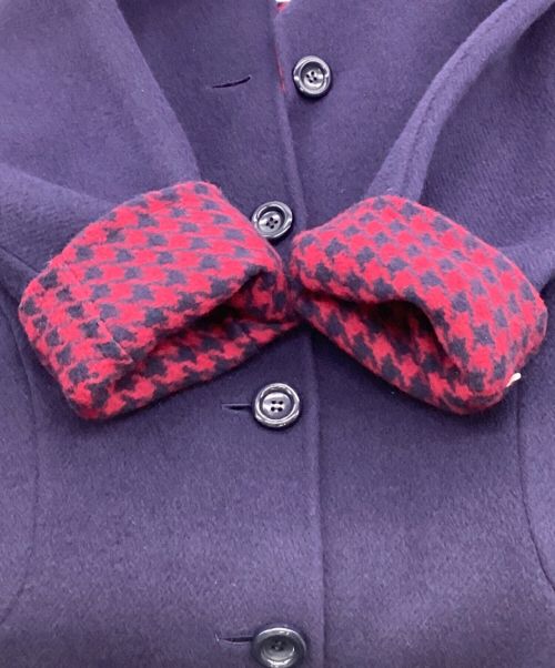 Christian Dior（クリスチャン ディオール）Christian Dior (クリスチャン ディオール) ノーカラーウールコート パープル サイズ:9の古着・服飾アイテム