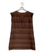 PLEATS PLEASEプリーツプリーズ）の古着「ノースリーブカットソー」｜ブラウン